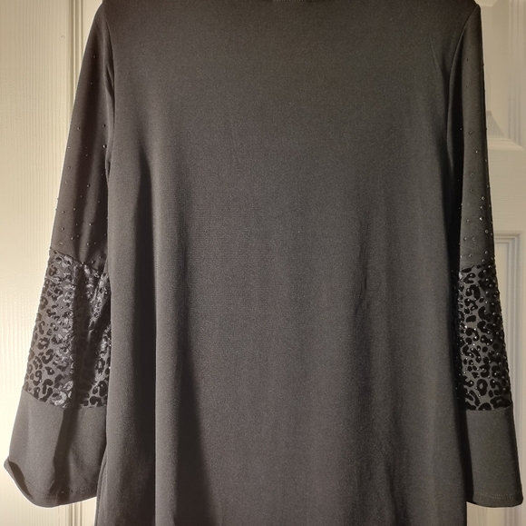 JM Collection women's blouse black, long sleeves, New With Tag Size M - Picture 8 of 10